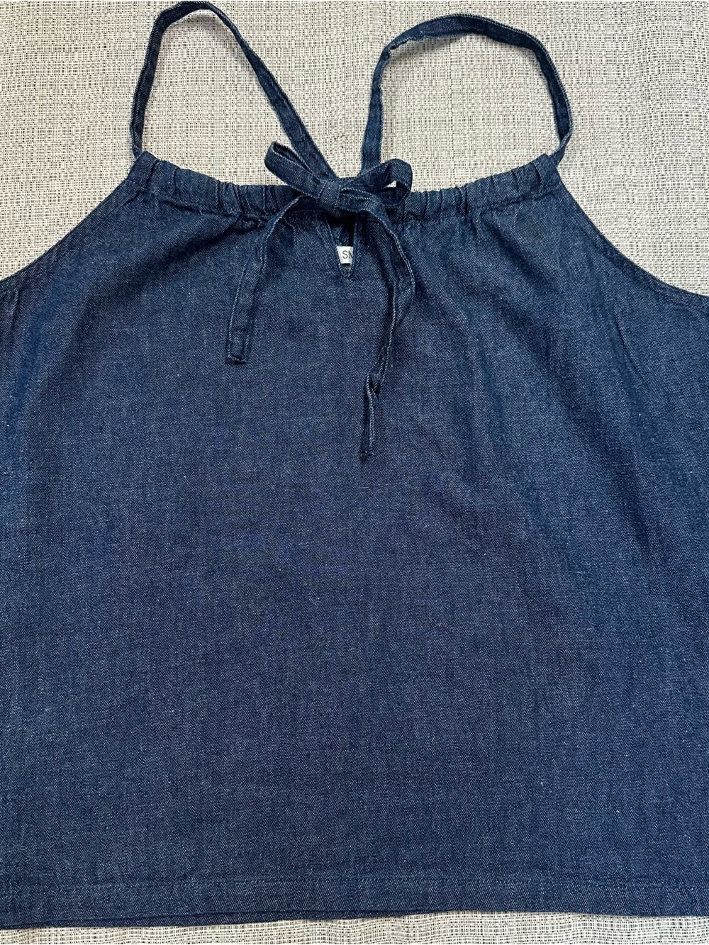 Denim Tie-Front Cami Top